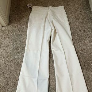 Vintage Levis for Me High Waisted Flare Wide Leg  Zip Pants White Jeans 70s